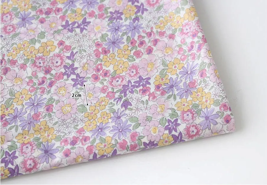 Semi-sheer Floral Cotton Fabric - Lightweight and Thin - 62" Wide - Blue or Purple - By the Yard 104438 12092-1