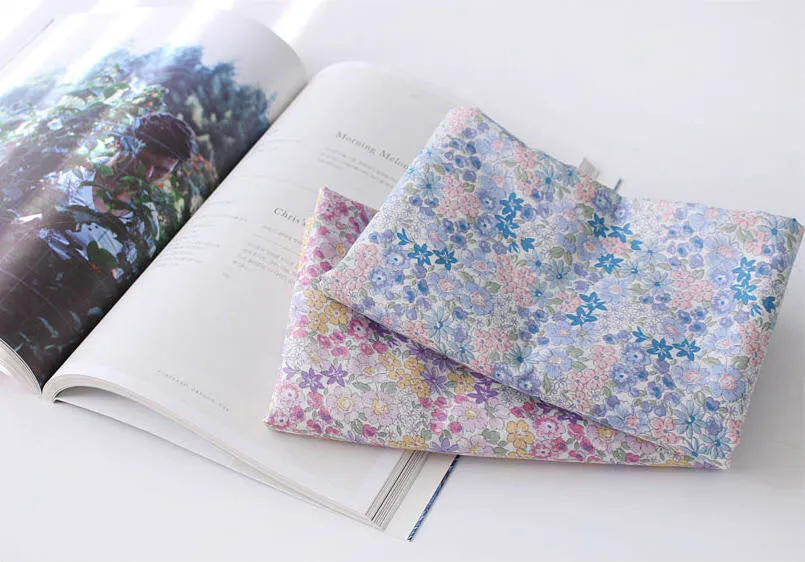 Semi-sheer Floral Cotton Fabric - Lightweight and Thin - 62" Wide - Blue or Purple - By the Yard 104438 12092-1