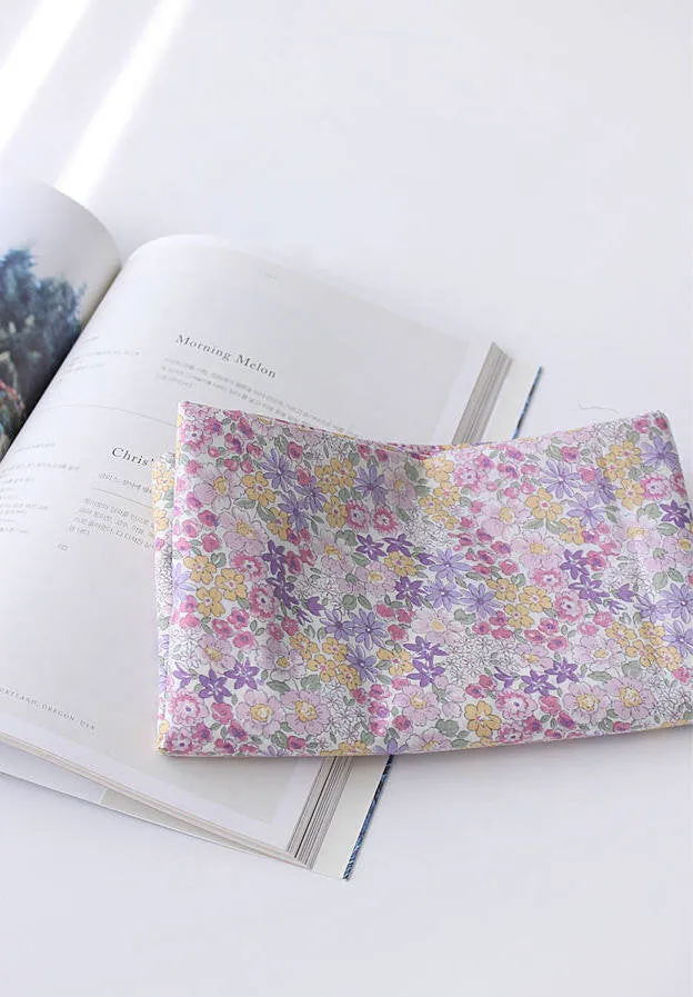 Semi-sheer Floral Cotton Fabric - Lightweight and Thin - 62" Wide - Blue or Purple - By the Yard 104438 12092-1