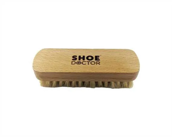 Shoe Doctor Brush Wooden Handle Natural Hog Bristle