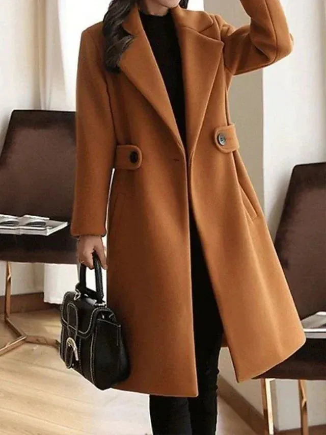Slim-fit Sara winter wool coat belt