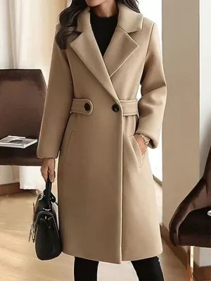Slim-fit Sara winter wool coat belt