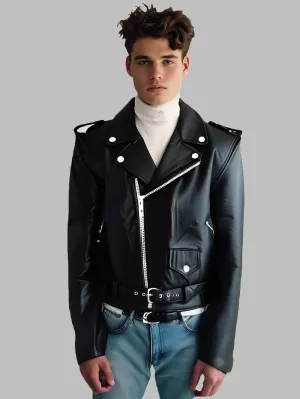 Snap Style Leather Jacket for Boys