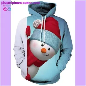 Snowman 3D Print Christmas Hoodies with Kangaroo Pocket