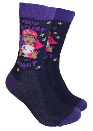 Soctopus Your Future Looks Bright Fortune Teller Socks Navy