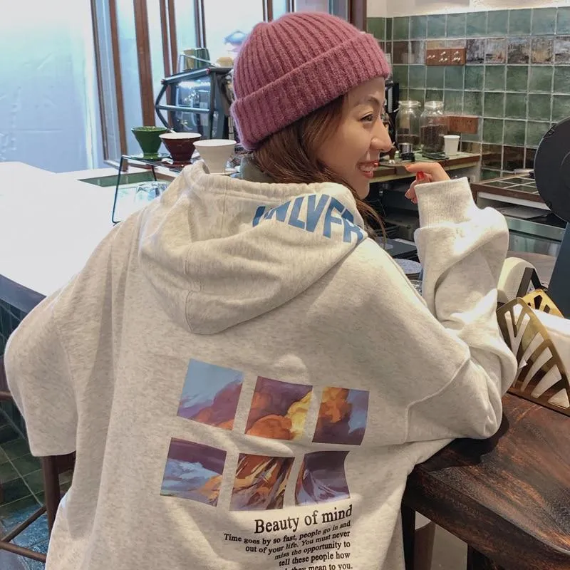 SOFT CARTOON PRINTED OVERSIZE HOODIE