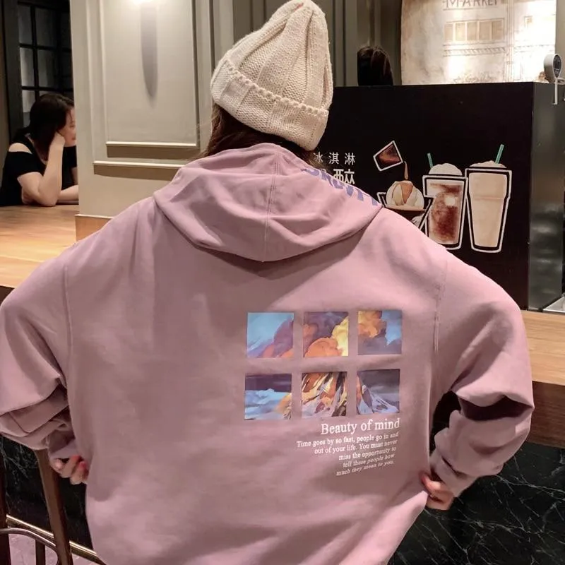 SOFT CARTOON PRINTED OVERSIZE HOODIE