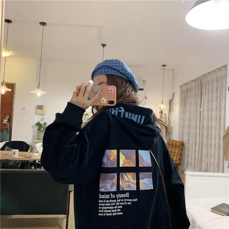 SOFT CARTOON PRINTED OVERSIZE HOODIE