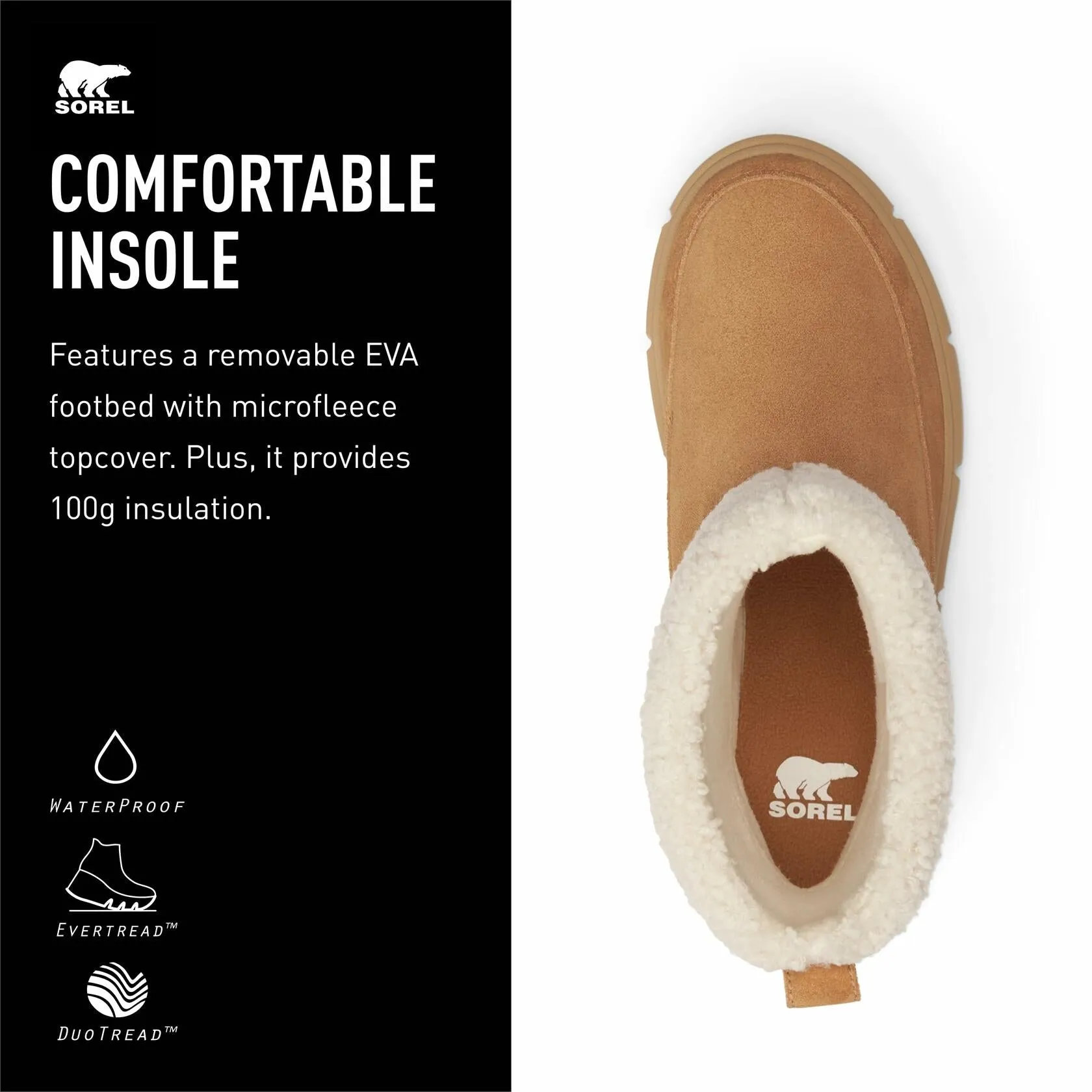 SOREL EXPLORER III SLIP-ON COZY WP - Tawny Buff, Sea Salt - 9.5