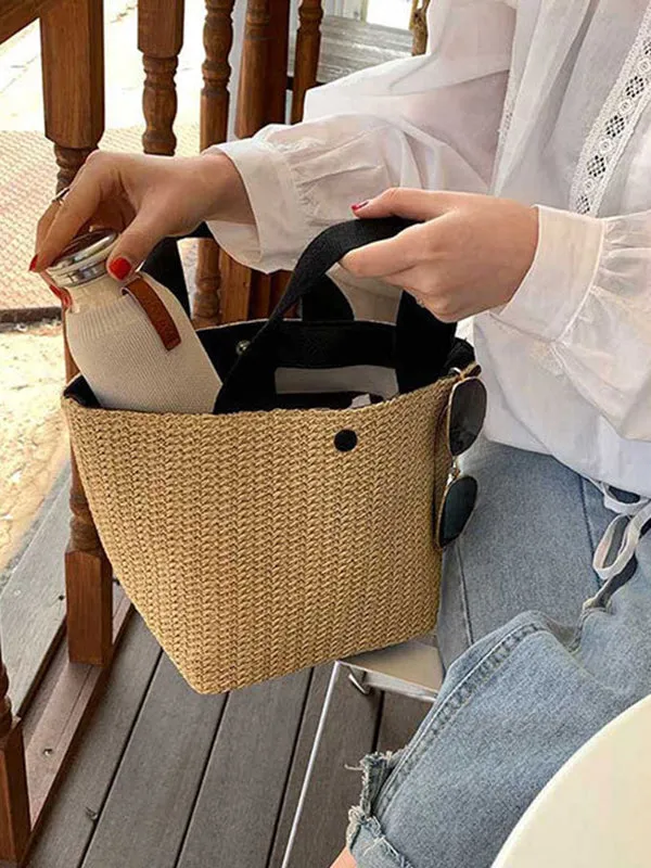 Split-Joint Woven Handbags Bags Accessories Bags