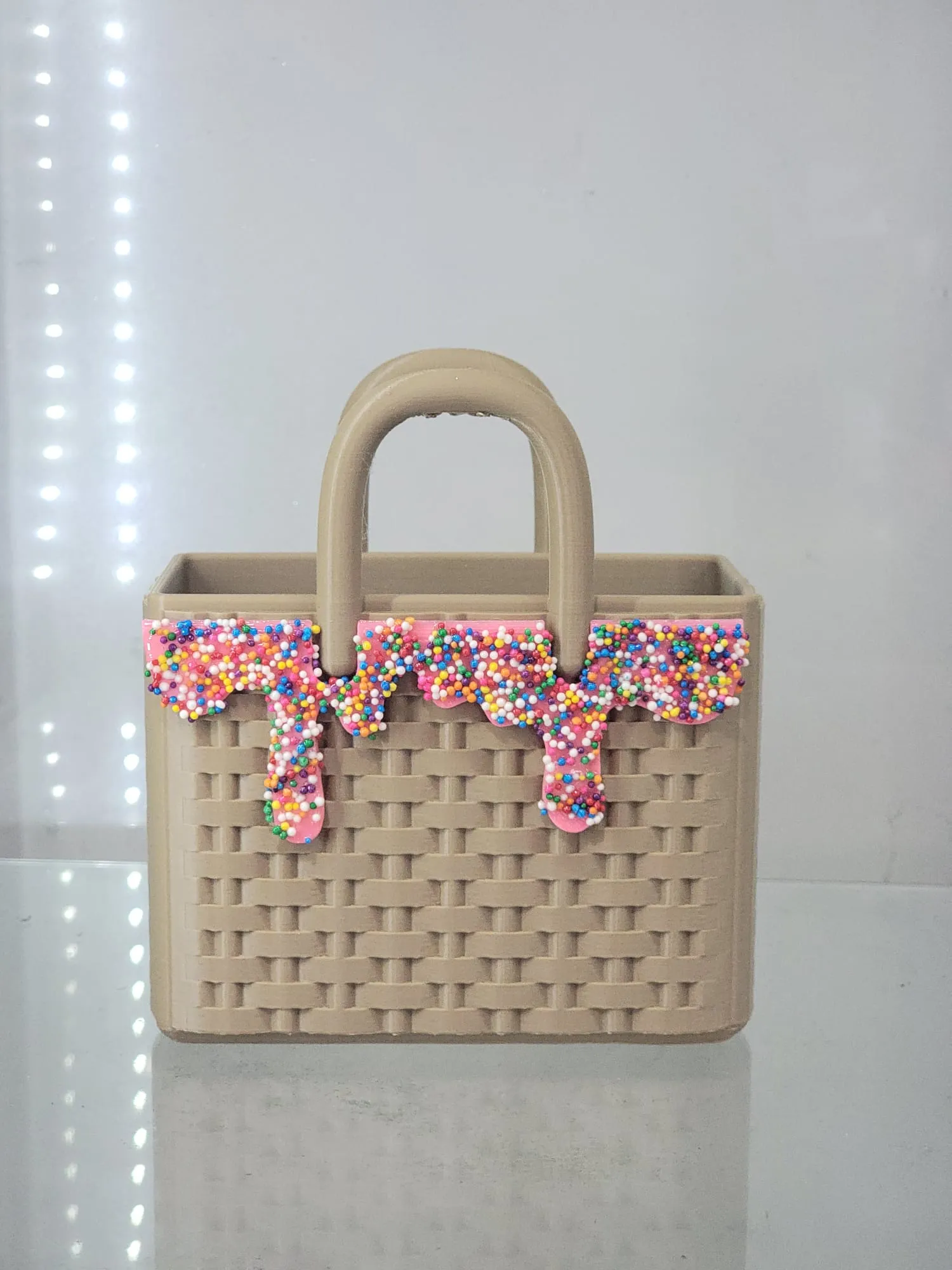 Sprinkles Ice Cream Woven Bag 3D-Printed Makeup Holder
