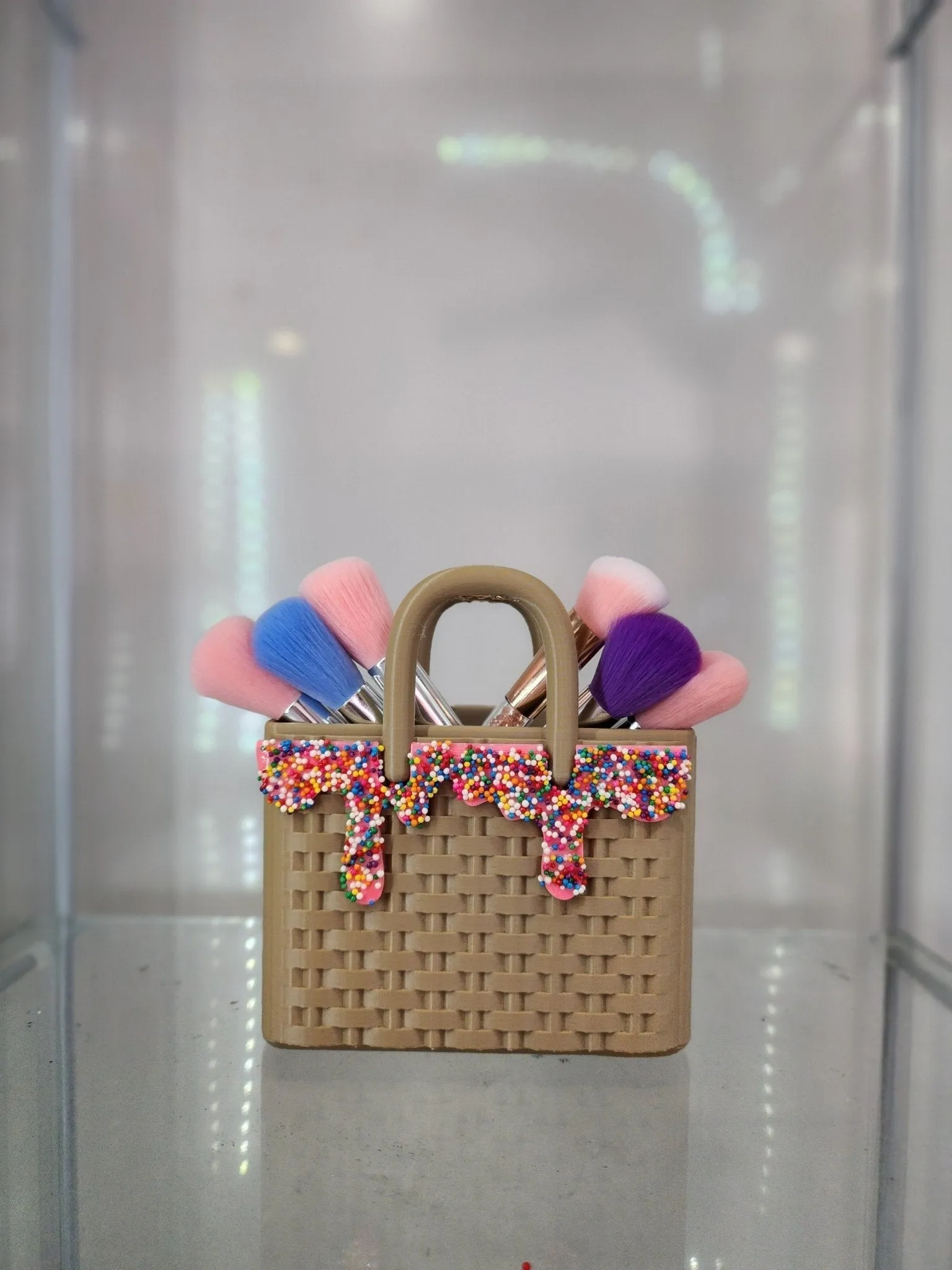 Sprinkles Ice Cream Woven Bag 3D-Printed Makeup Holder