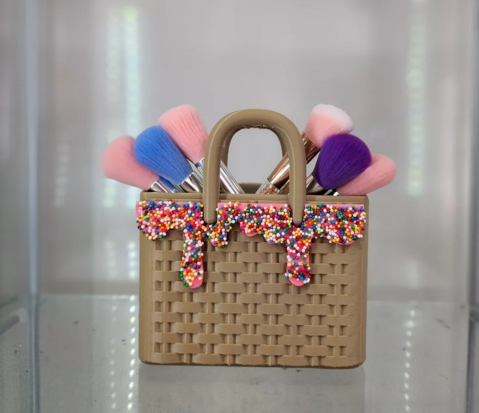 Sprinkles Ice Cream Woven Bag 3D-Printed Makeup Holder