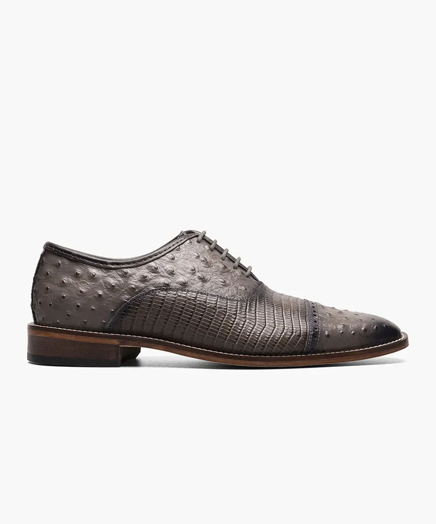 Stacy Adams Rodano Leather Cap Toe Oxford Dress Shoe - Gray