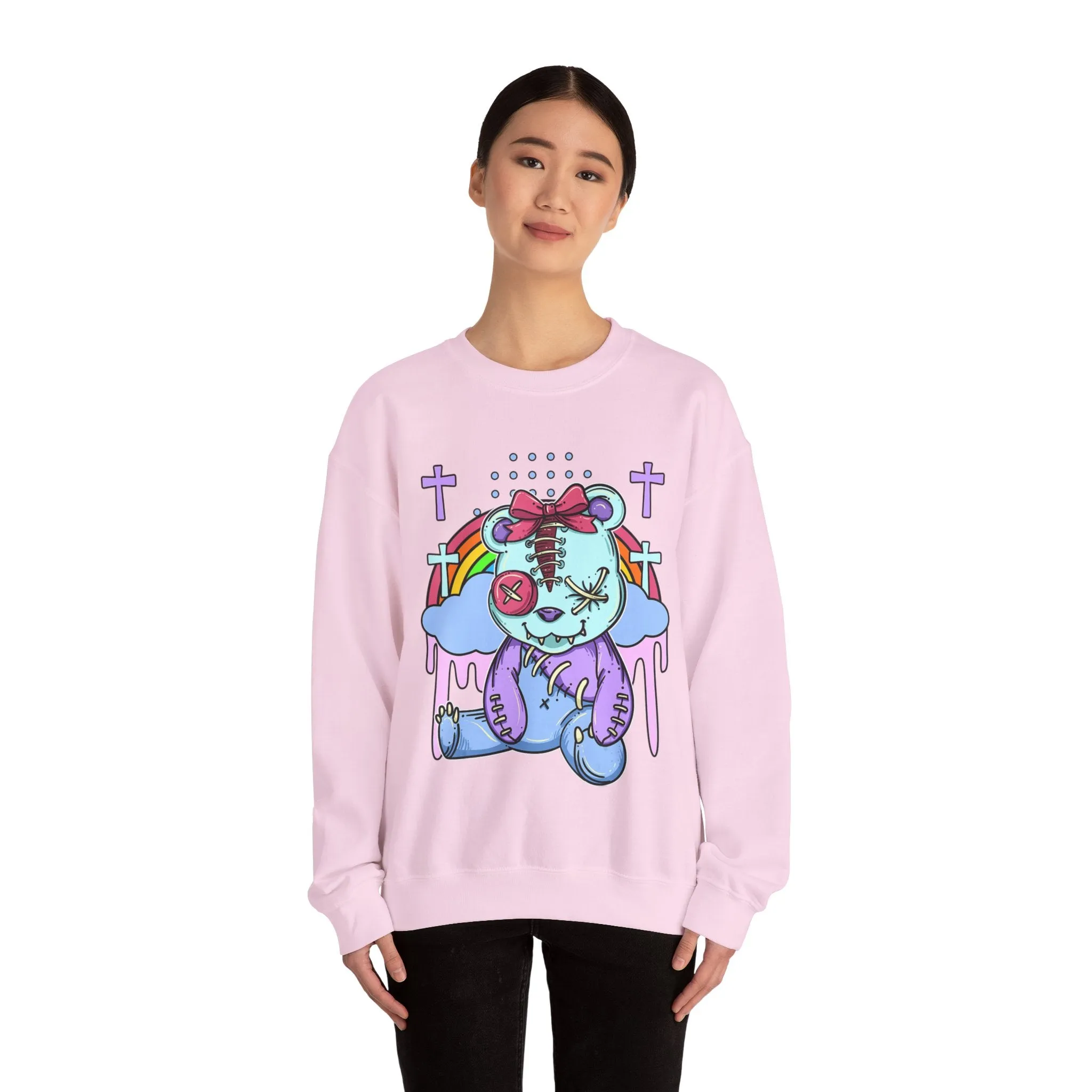 Stitched Eyes Teddy Bear Sweatshirt
