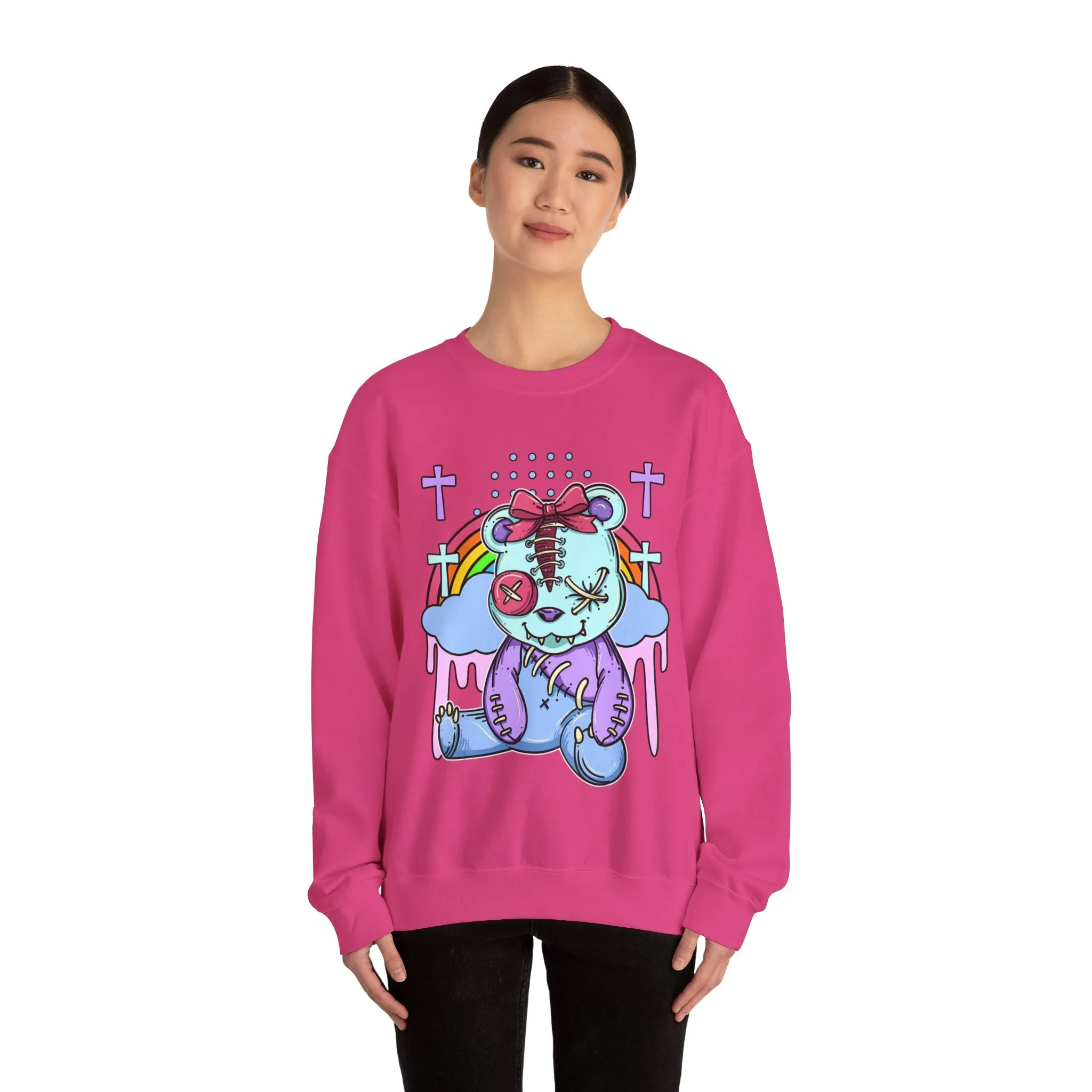 Stitched Eyes Teddy Bear Sweatshirt
