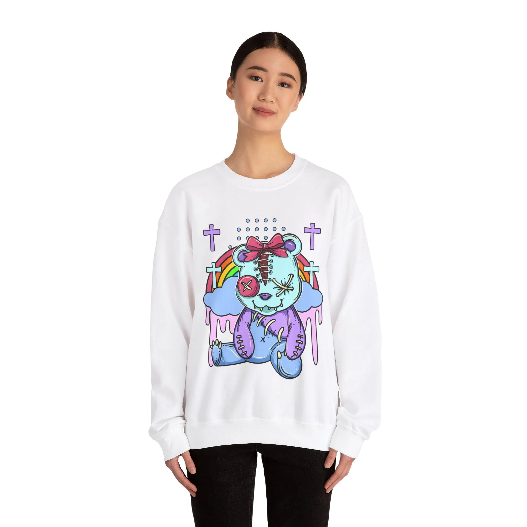 Stitched Eyes Teddy Bear Sweatshirt