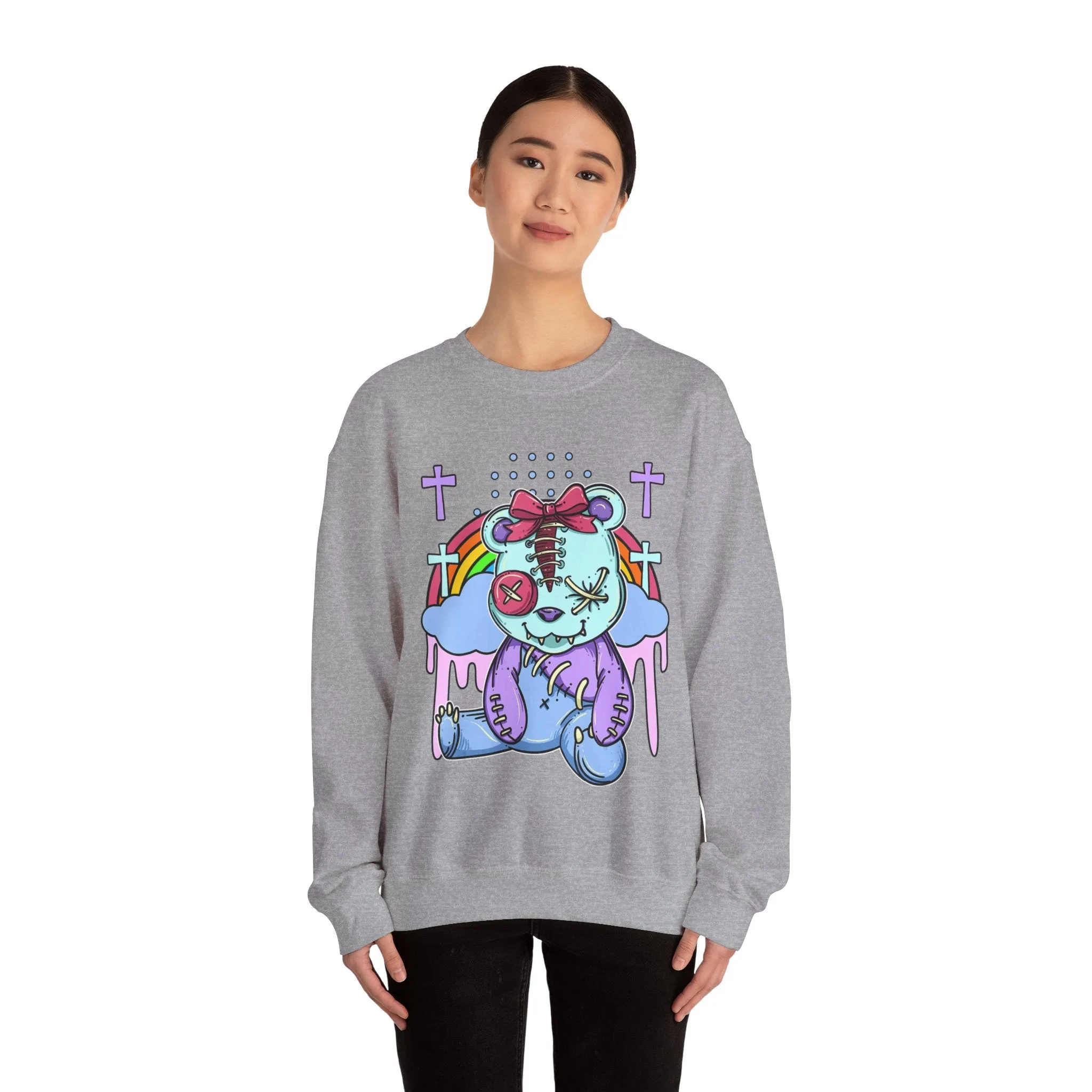 Stitched Eyes Teddy Bear Sweatshirt