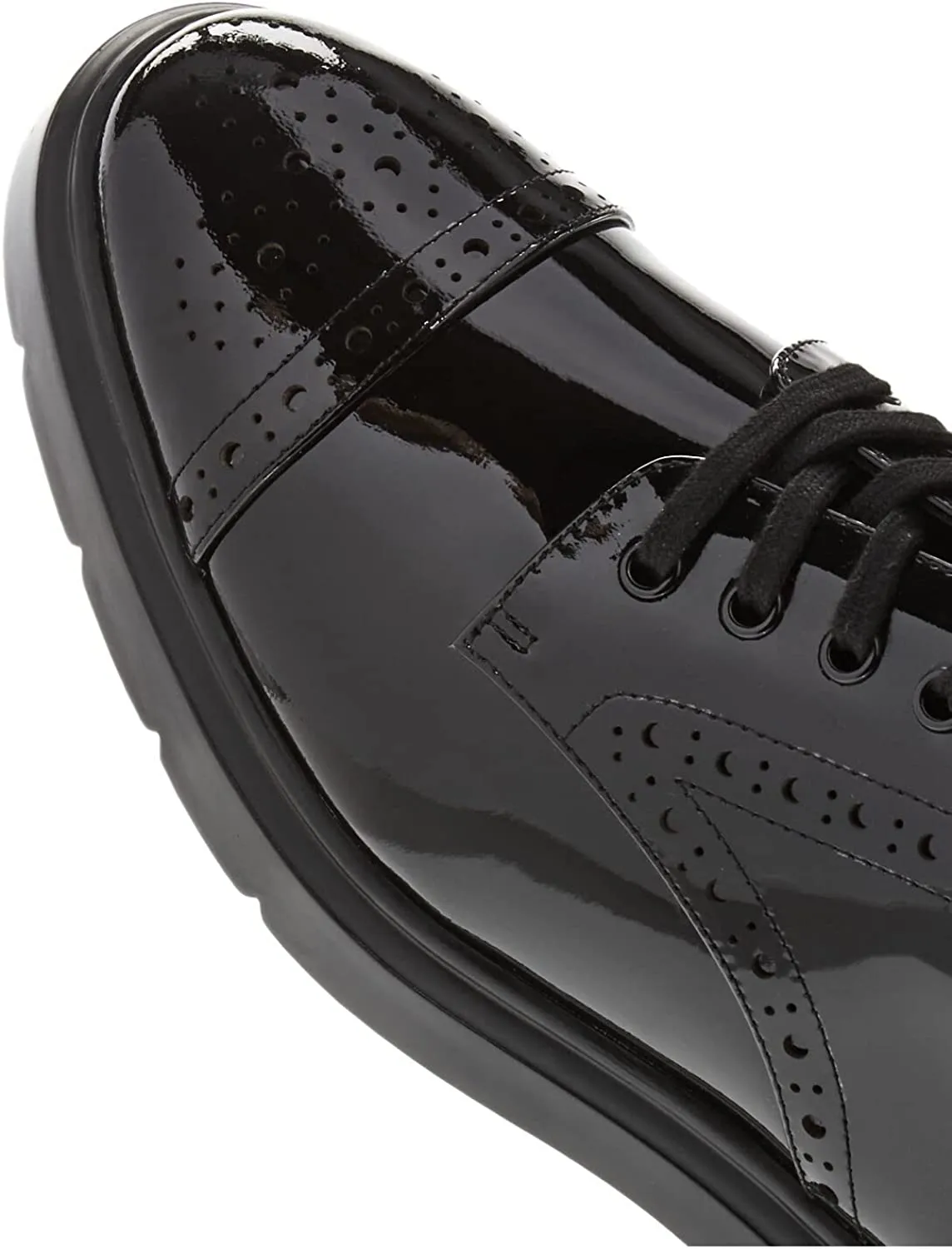 Stuart Weitzman Womens Darra Patent Leather Oxfords Black 9.5 Medium (B,M)