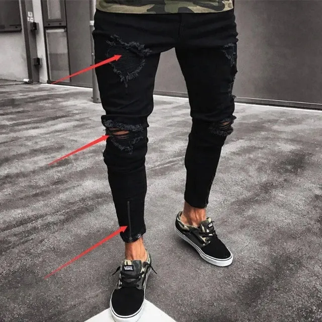 Stylish Ripped Skinny Jeans for Men