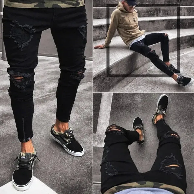 Stylish Ripped Skinny Jeans for Men