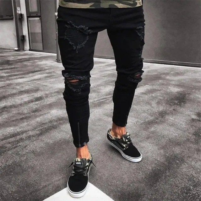 Stylish Ripped Skinny Jeans for Men