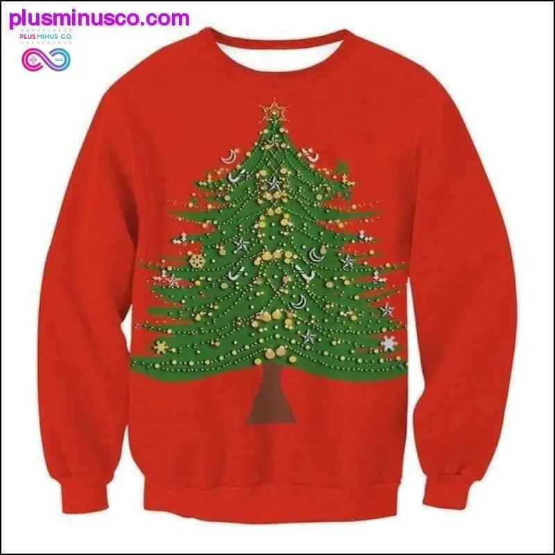 Stylish Unisex Santa Xmas Christmas Novelty Ugly RED Retro