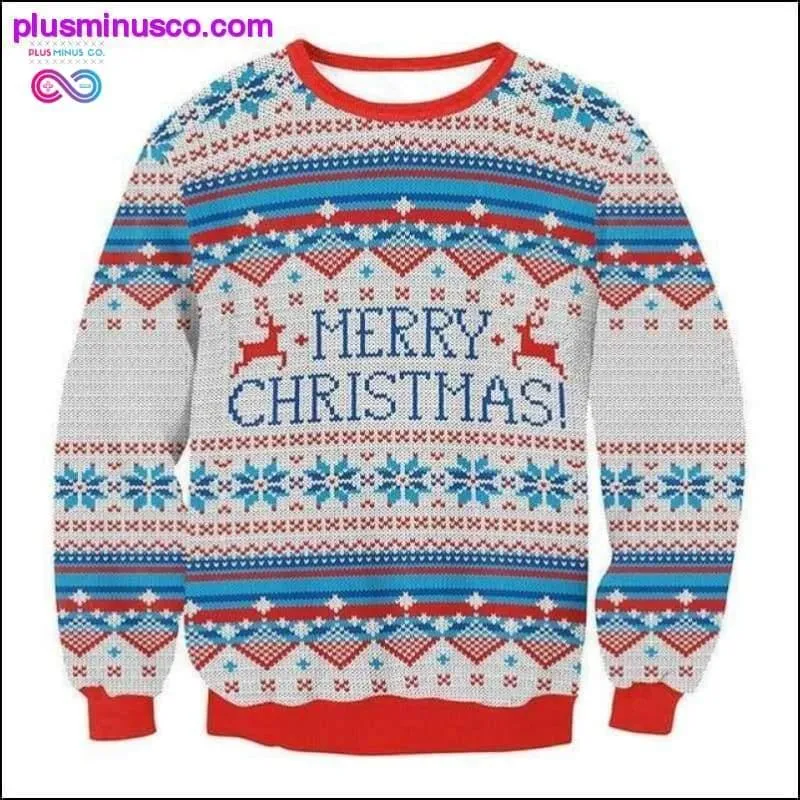 Stylish Unisex Santa Xmas Christmas Novelty Ugly RED Retro
