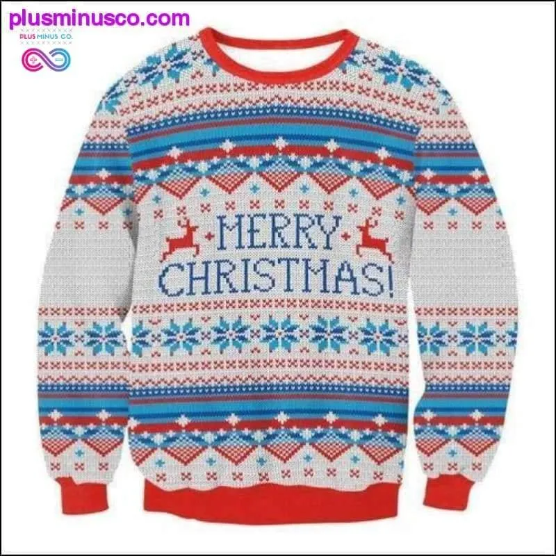 Stylish Unisex Santa Xmas Christmas Novelty Ugly RED Retro