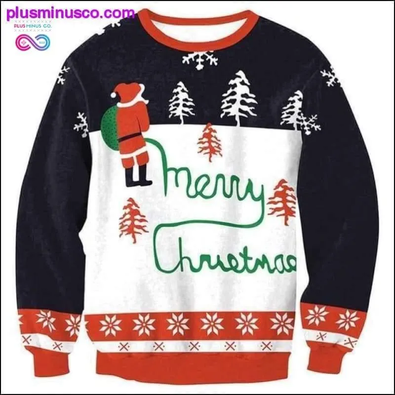 Stylish Unisex Santa Xmas Christmas Novelty Ugly RED Retro