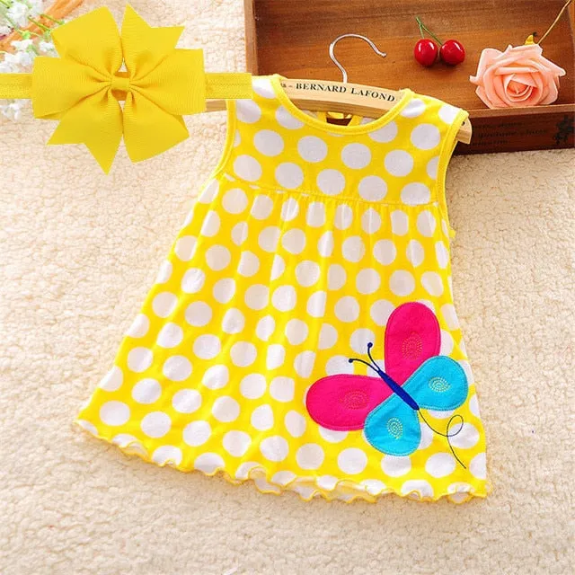 Summer Cotton Baby Girls Cartoon Dress