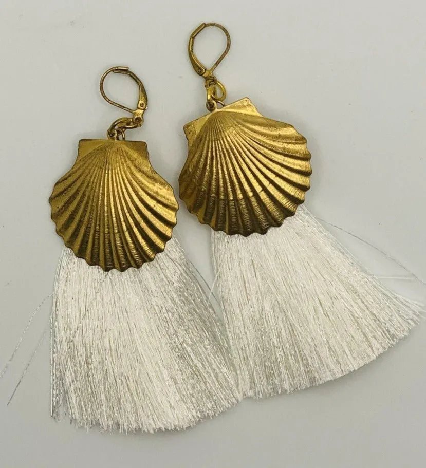 Suzywan DELUXE Sea Shells Tassel Mermaid Earrings