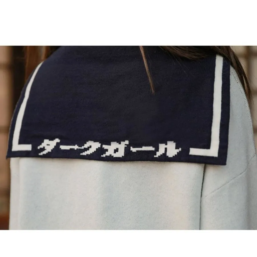 Sweet Anime Cartoon Sailor Neck Sweater J40179