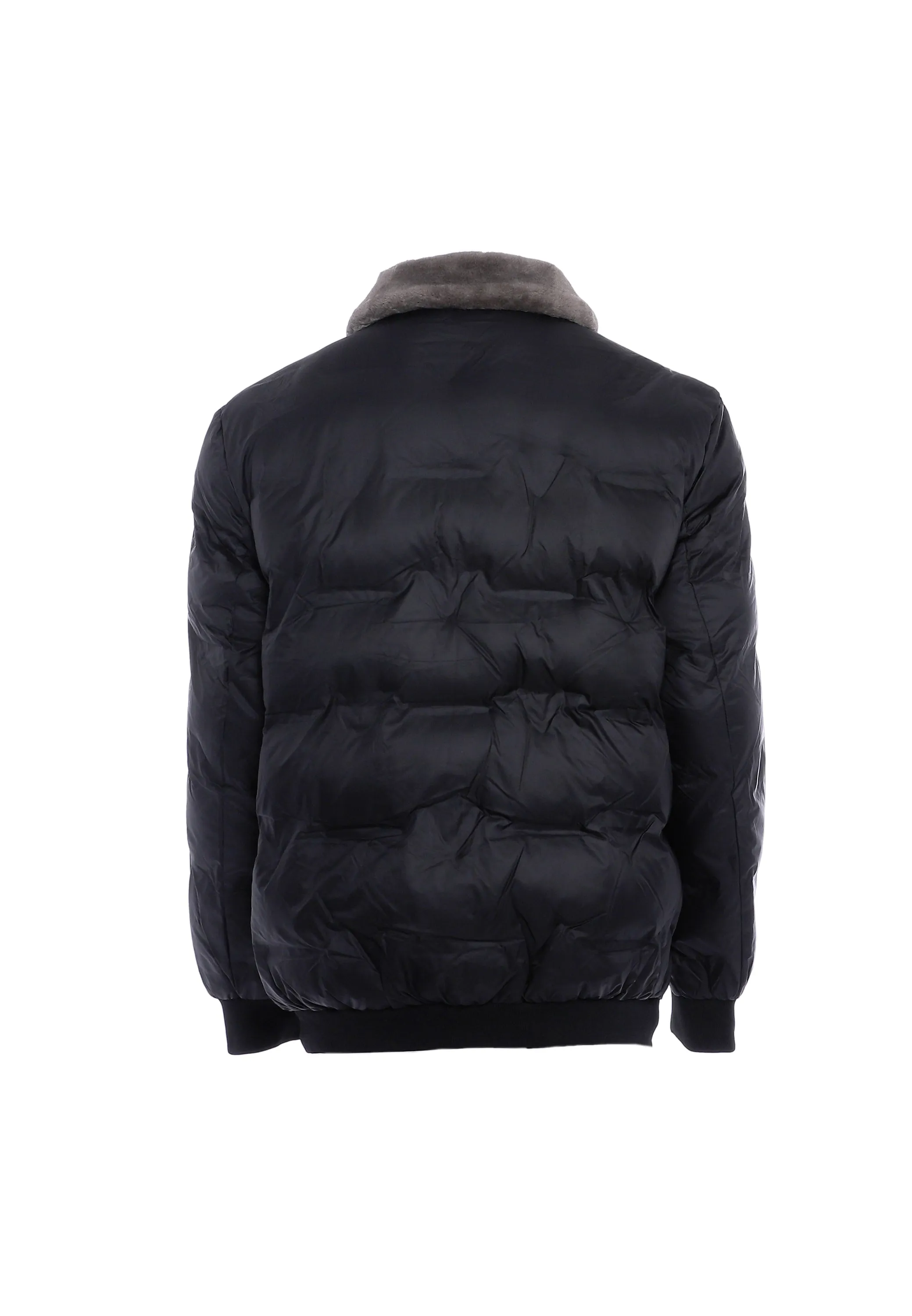 TALOON Men's Quilted Jacket With Faux Fur Collar