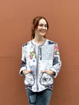 The Chloe Jacket - Navy Patchwork