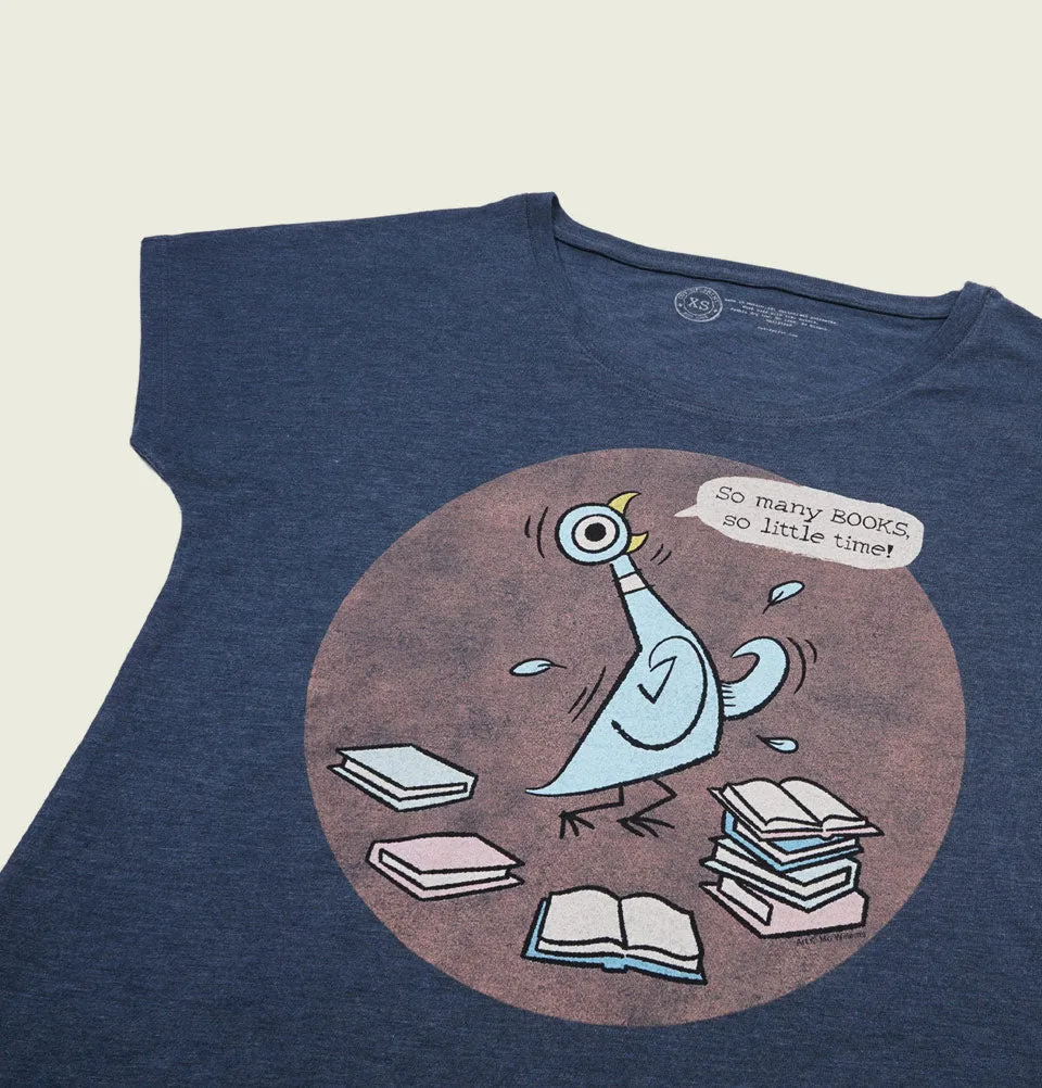 THE PIGEON: SO MANY BOOKS Women's Relaxed Fit Dolman