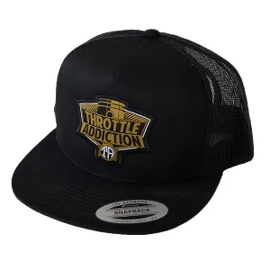 Throttle Addiction - 5 Panel Snap Back Hat - Piston Logo