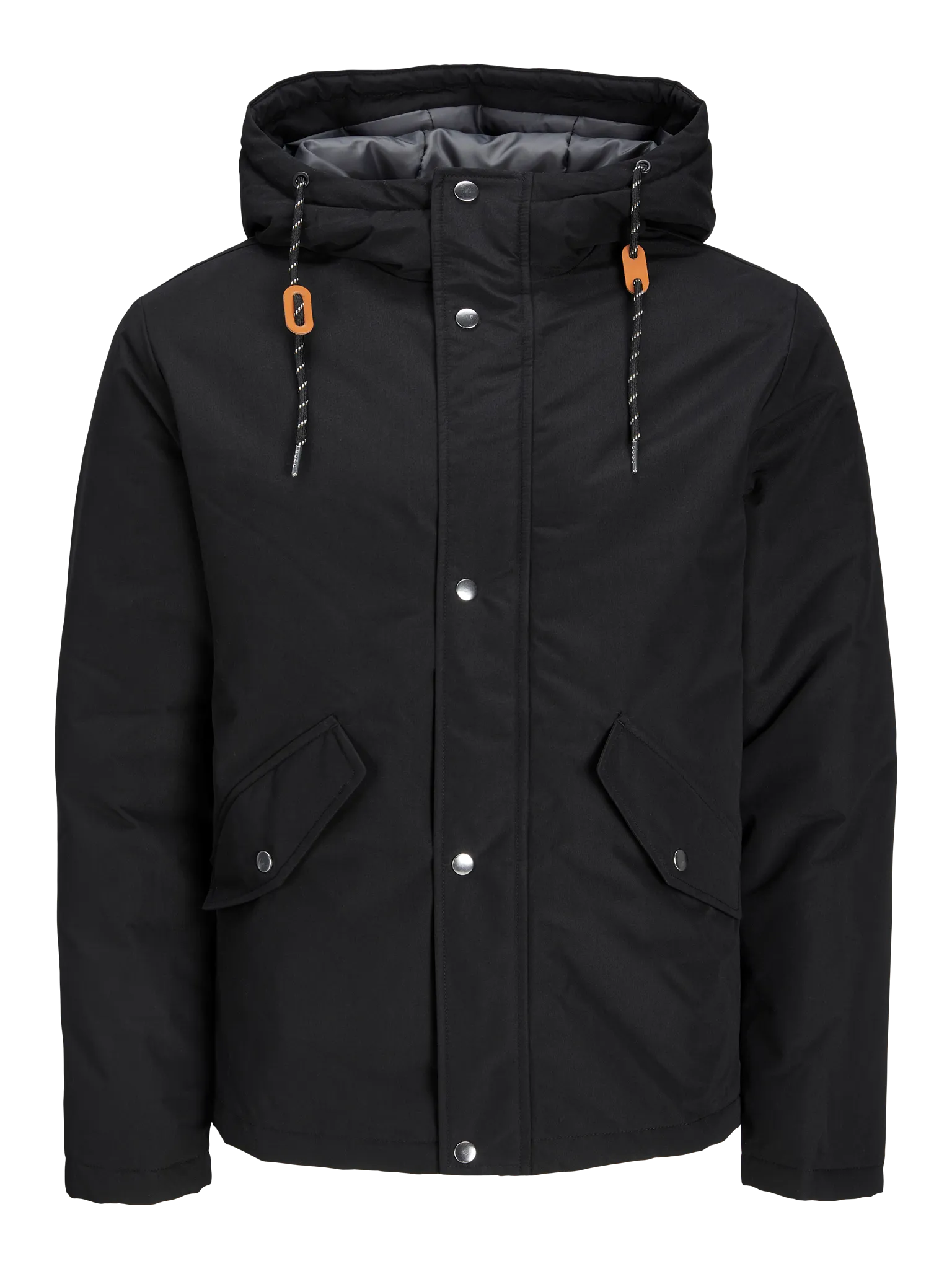 Tiefes Schwarz, Hoher Stil-Parka Jacke