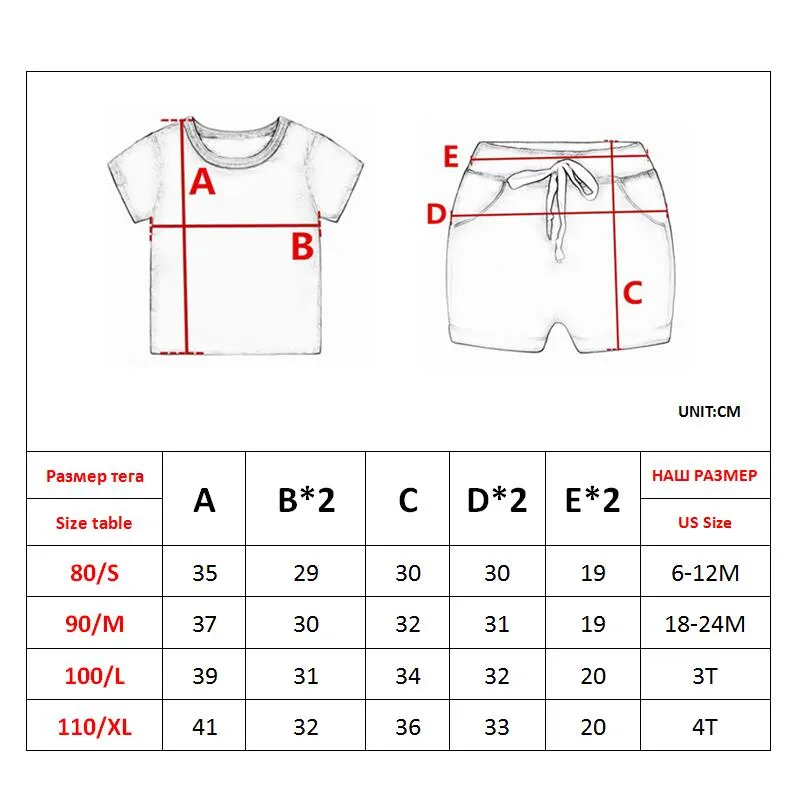 Toddler Boys Clothes Children Clothing Cartoon Summer Clothing Top Pant 2Pcs  Cute Kids Casual Boys Sport Suits Outfit 1-2-3-4Y