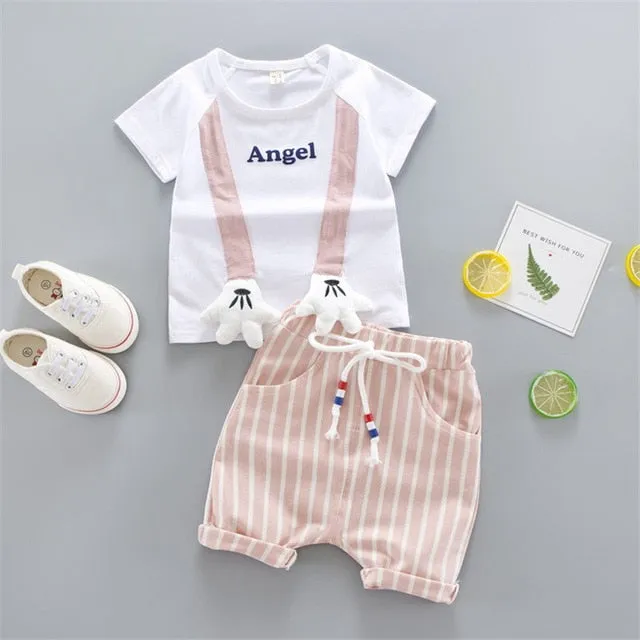 Toddler Boys Clothes Children Clothing Cartoon Summer Clothing Top Pant 2Pcs  Cute Kids Casual Boys Sport Suits Outfit 1-2-3-4Y