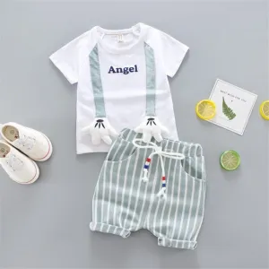 Toddler Boys Clothes Children Clothing Cartoon Summer Clothing Top Pant 2Pcs  Cute Kids Casual Boys Sport Suits Outfit 1-2-3-4Y