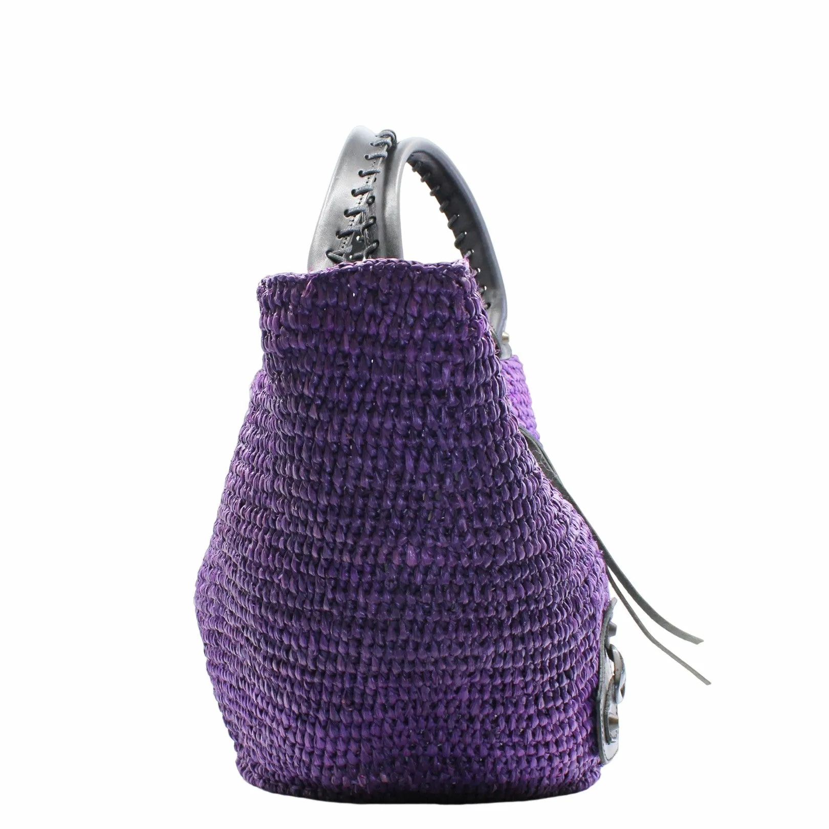 tote woven purple