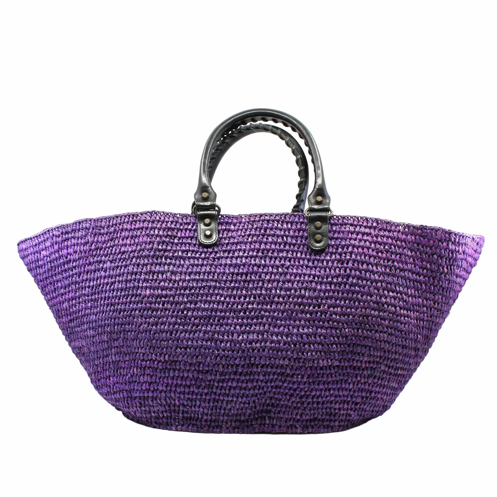 tote woven purple