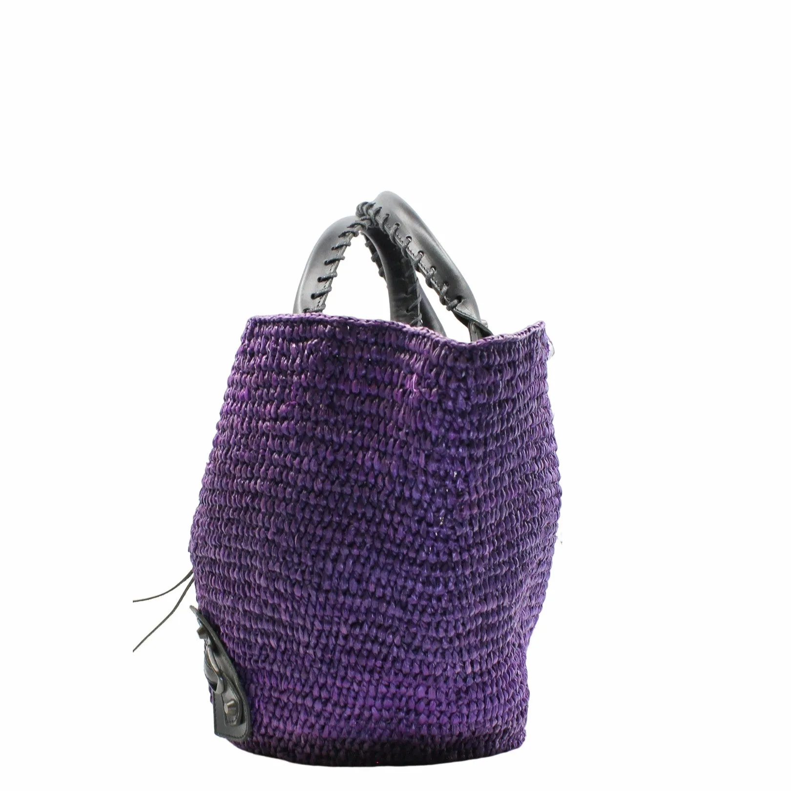 tote woven purple