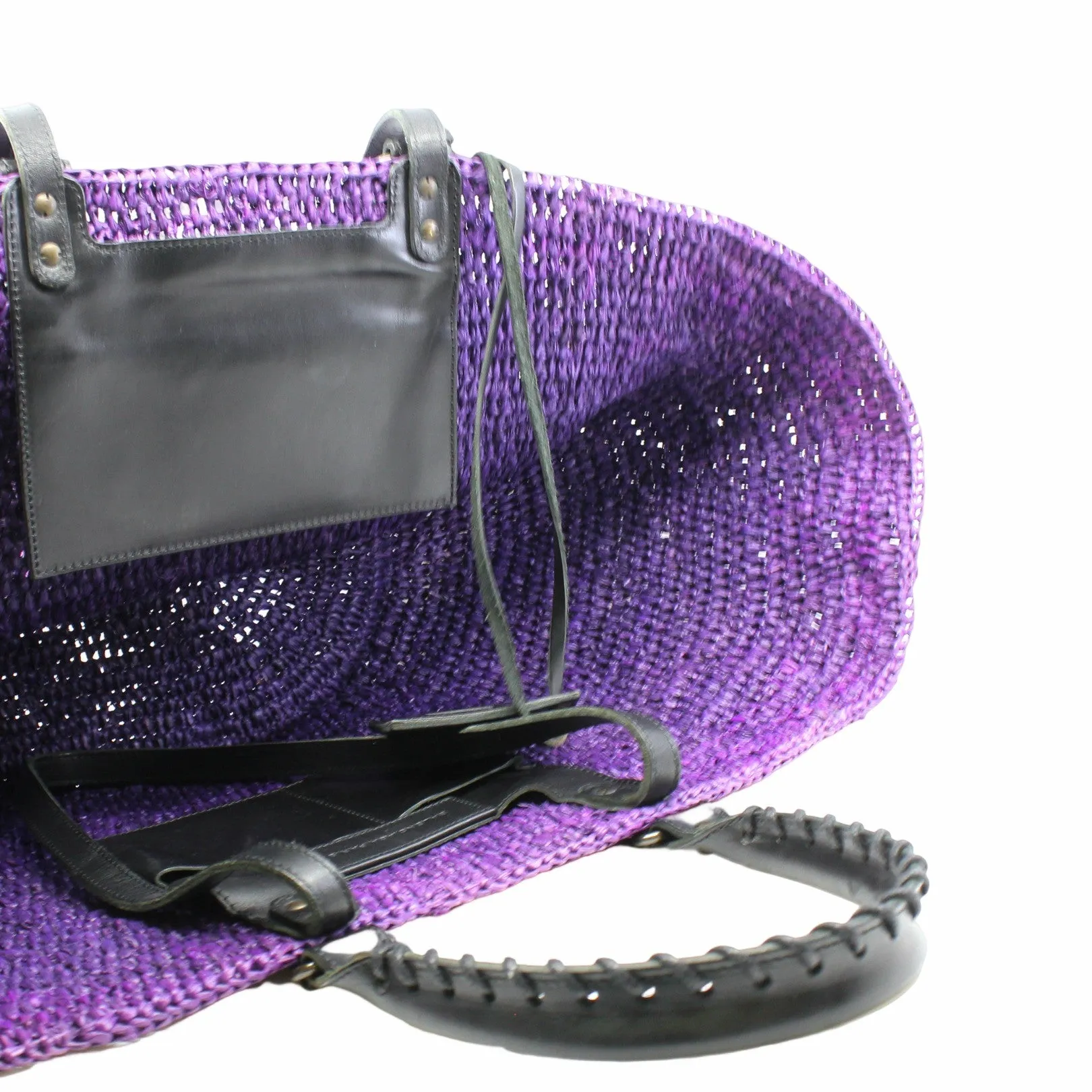 tote woven purple