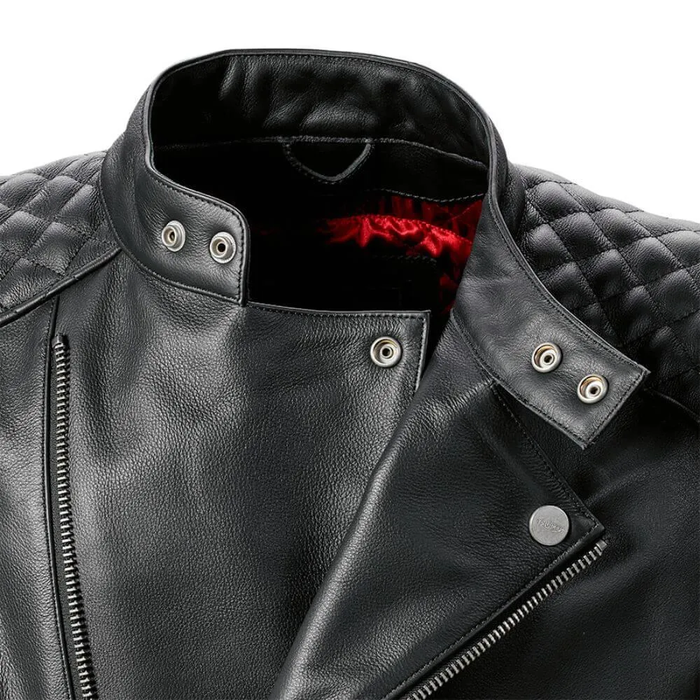 Triumph Braddan Asymmetric Leather Jacket Black