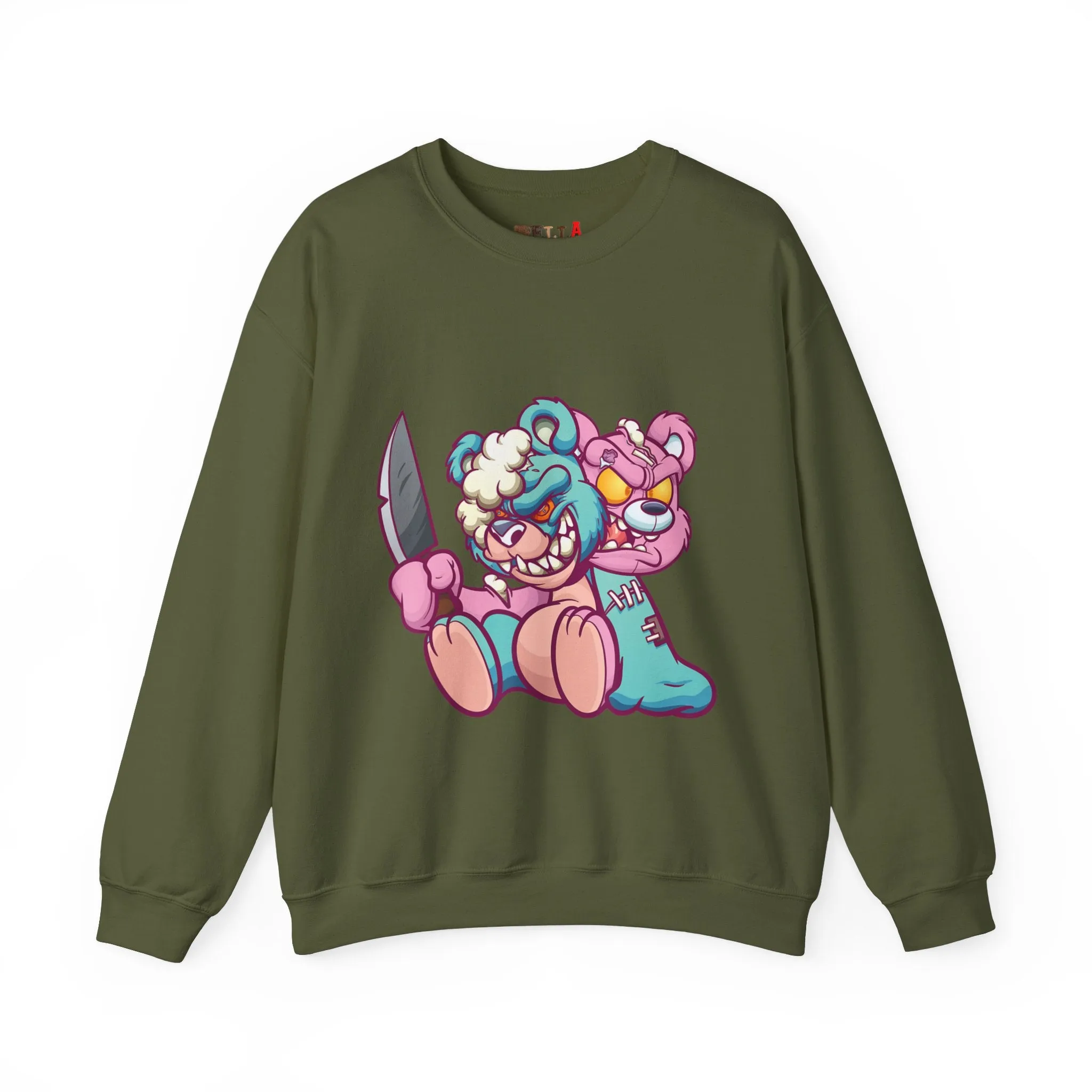 Two Headed Knife Teddy Bear Sweatshirt