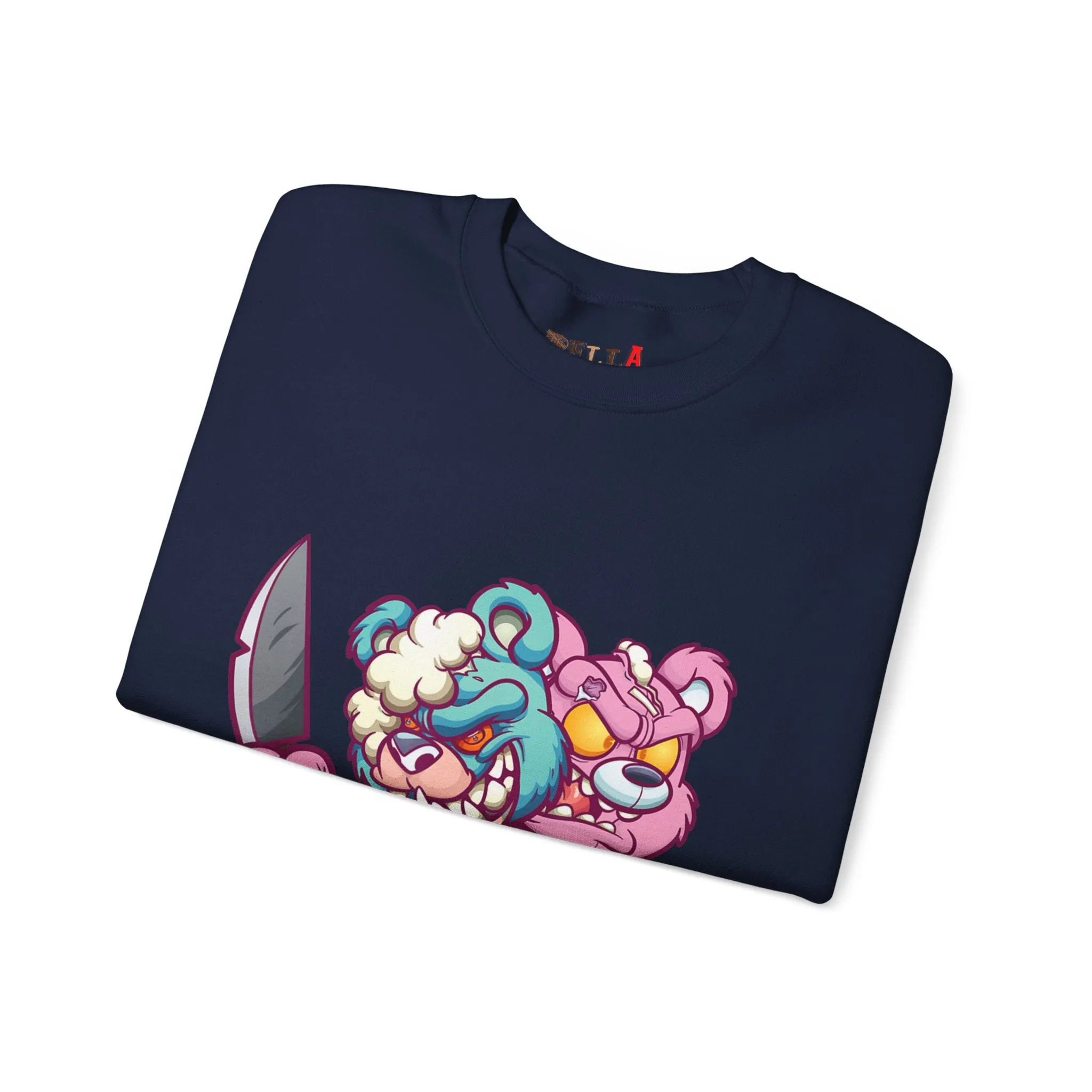 Two Headed Knife Teddy Bear Sweatshirt