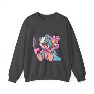 Two Headed Knife Teddy Bear Sweatshirt