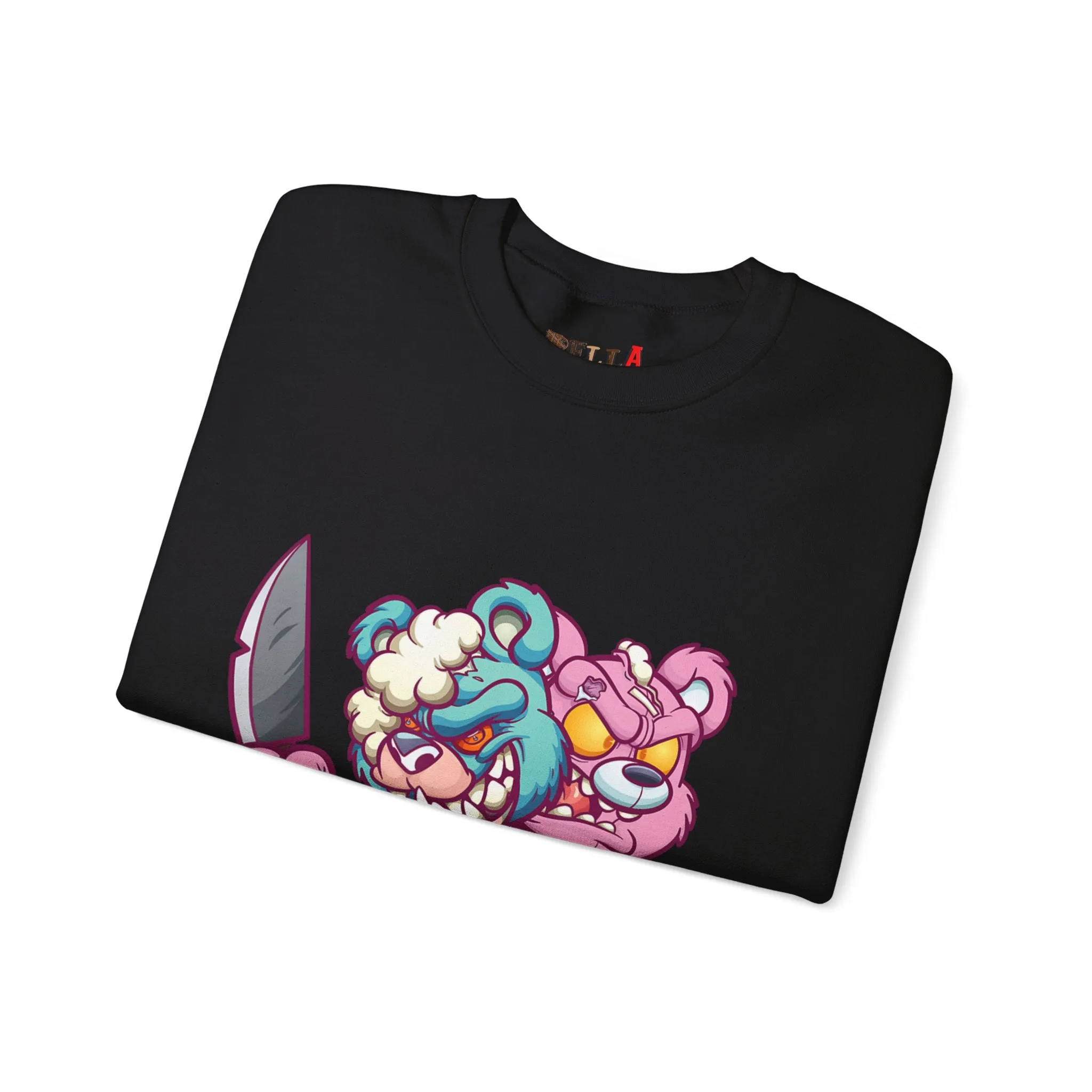 Two Headed Knife Teddy Bear Sweatshirt